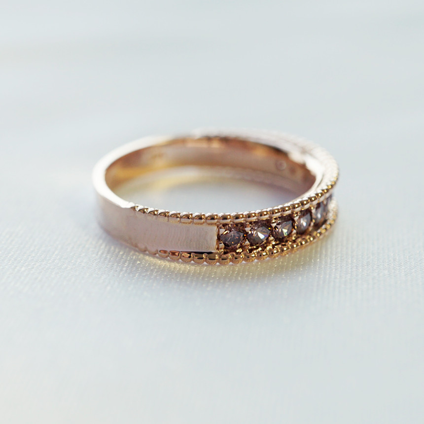 <b><p>14k gold rose Cognac Cubic side Round ring</p></b><b><p>14k ゴールド ローズ コニャック キュービ サイド ドルイ リング 高級感のあるアクセサリー</p></b><br /><br /><p align='center'>
