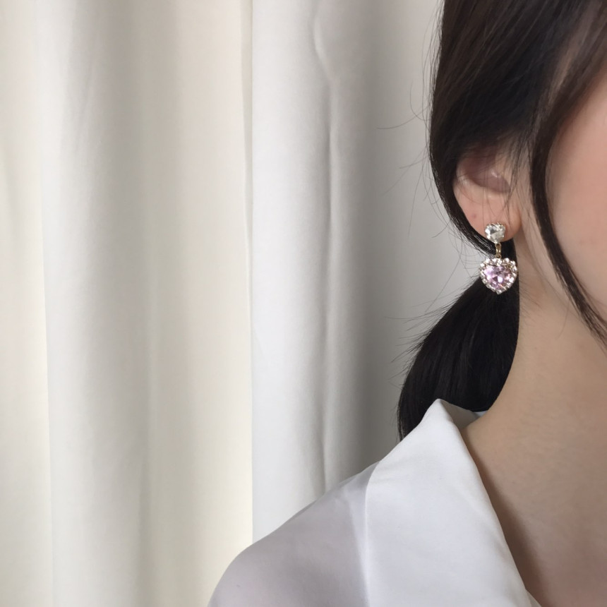 <b><p>Bernie heart Cubic evil Drop Erings 3color</p></b><b><p>バニー ハート キュービックオンバル ドロップイヤリング 3色 ラブリールコーディネ</p></b><br /><br /><p align='center'>