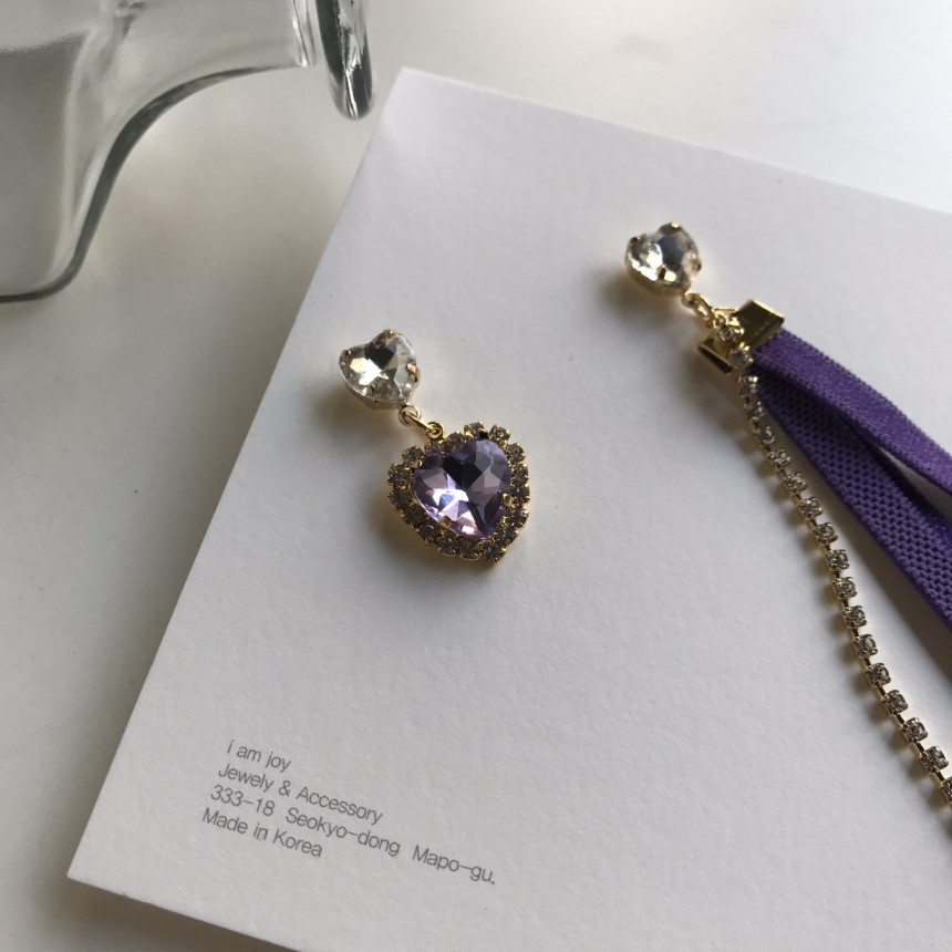 <b><p>Bernie heart Cubic evil Drop Erings 3color</p></b><b><p>バニー ハート キュービックオンバル ドロップイヤリング 3色 ラブリールコーディネ</p></b><br /><br /><p align='center'>