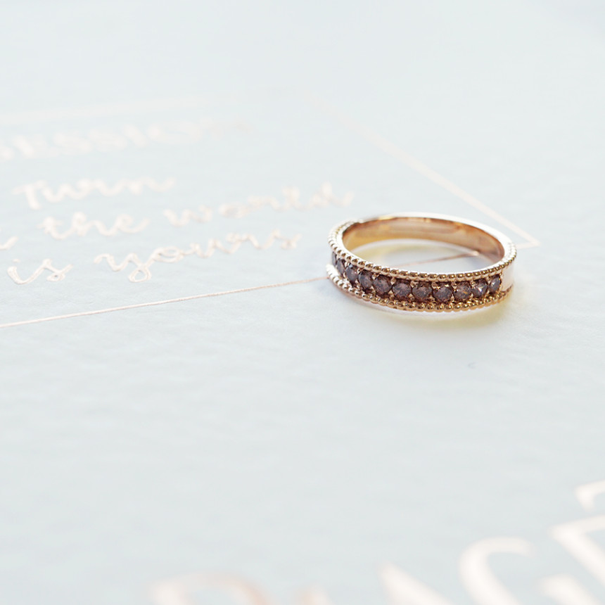 <b><p>14k gold rose Cognac Cubic side Round ring</p></b><b><p>14k ゴールド ローズ コニャック キュービ サイド ドルイ リング 高級感のあるアクセサリー</p></b><br /><br /><p align='center'>