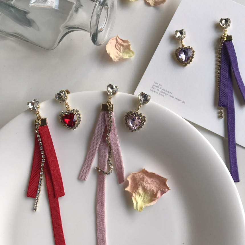 <b><p>Bernie heart Cubic evil Drop Erings 3color</p></b><b><p>バニー ハート キュービックオンバル ドロップイヤリング 3色 ラブリールコーディネ</p></b><br /><br /><p align='center'>