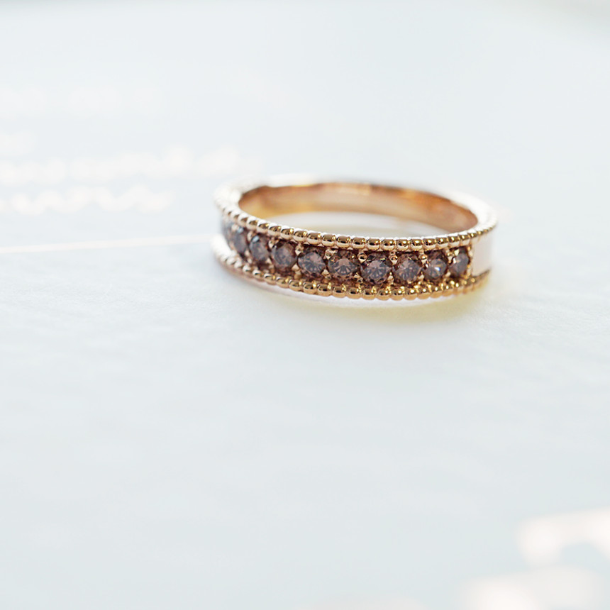 <b><p>14k gold rose Cognac Cubic side Round ring</p></b><b><p>14k ゴールド ローズ コニャック キュービ サイド ドルイ リング 高級感のあるアクセサリー</p></b><br /><br /><p align='center'>