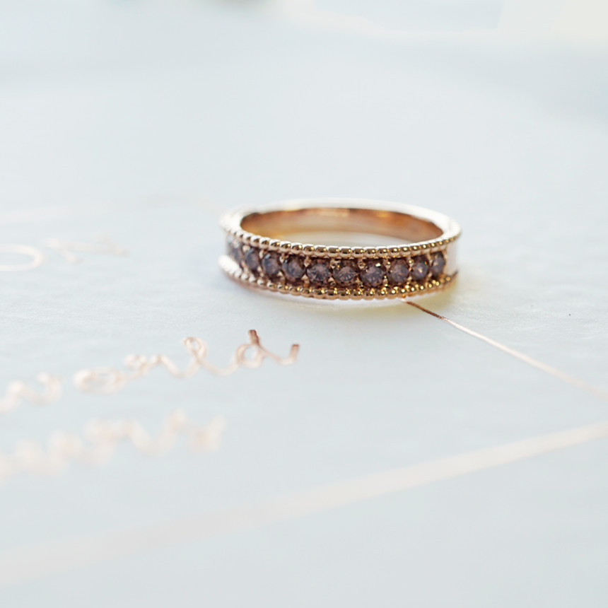 <b><p>14k gold rose Cognac Cubic side Round ring</p></b><b><p>14k ゴールド ローズ コニャック キュービ サイド ドルイ リング 高級感のあるアクセサリー</p></b><br /><br /><p align='center'>