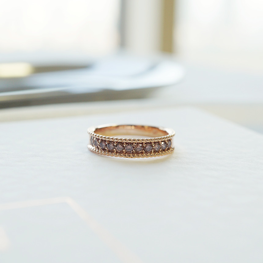 <b><p>14k gold rose Cognac Cubic side Round ring</p></b><b><p>14k ゴールド ローズ コニャック キュービ サイド ドルイ リング 高級感のあるアクセサリー</p></b><br /><br /><p align='center'>