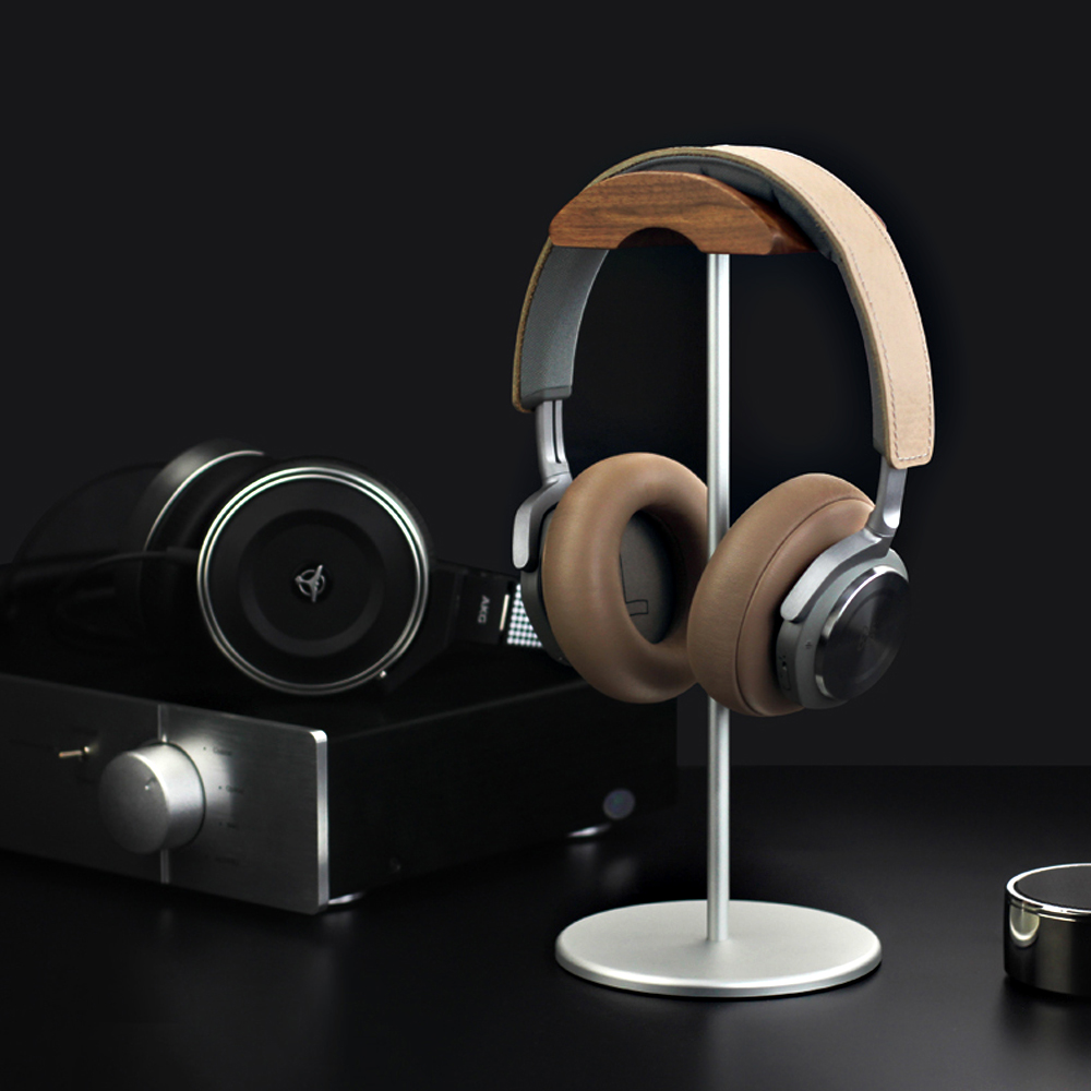 애니클리어 헤드셋 거치대 헤드폰 이어폰 우드원목 라운딩 알류미늄 원목 스탠드 CR-2X 제품 이미지