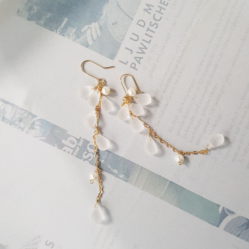 <b><p>Piace water drop chain Earrgs Female coordion</p></b><b><p>ピア歳 水滴 チェーン ドロップイヤリング 女性コーディネート フェミニンな感性ムード</p></b><br /><br /><p align='center'>