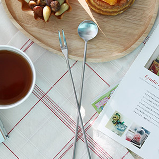 무광 스텐 롱스푼 & 롱포크  롱티스푼 머들러