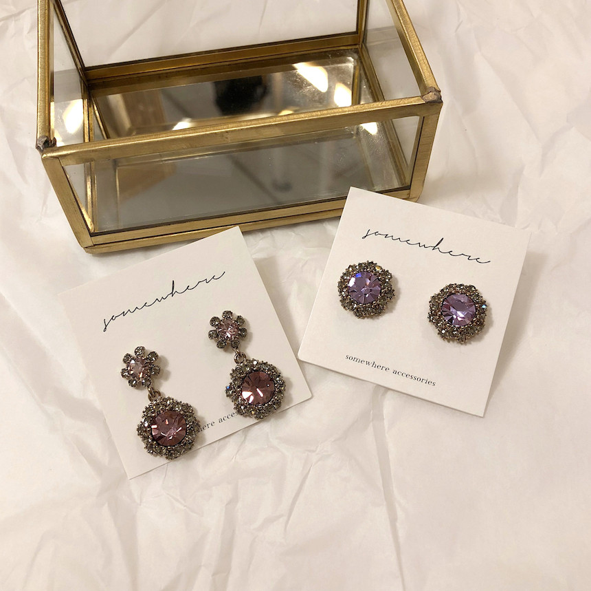 <b><p>stelr Violet Cubic ering acc717 Lony Glitr</p></b><b><p>ステラ バイオレット キュービック イヤリング acc717 きらめく 輝く ケバケバした</p></b><br /><br /><p align='center'>