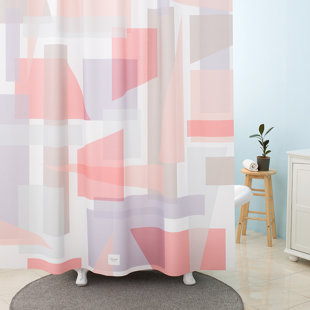 원세븐나인 패브릭 샤워커튼 콜라주 M