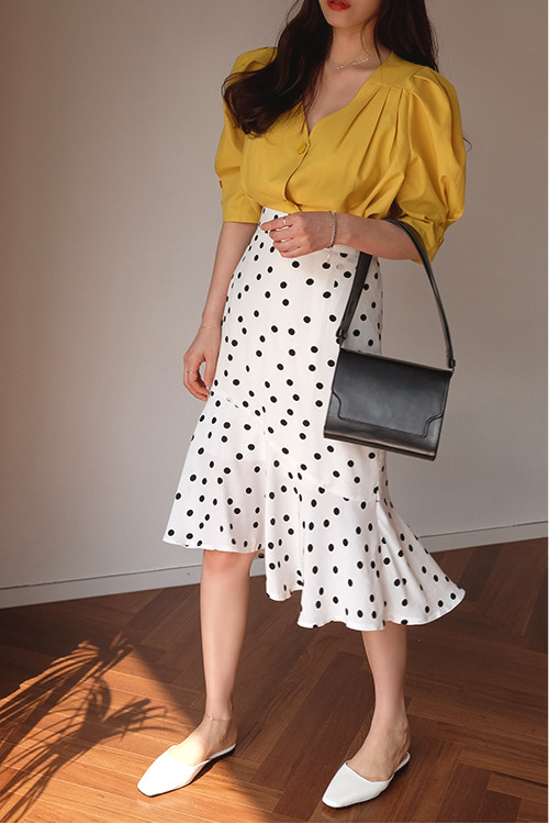 <b><p>Mermaid dot Dripping Bend Lo skirt pattn</p></b><b><p>マーメイド ドット 水玉 バンディング スカート パターン 夏 ゲスト 結婚式</p></b><br /><br /><p align='center'>