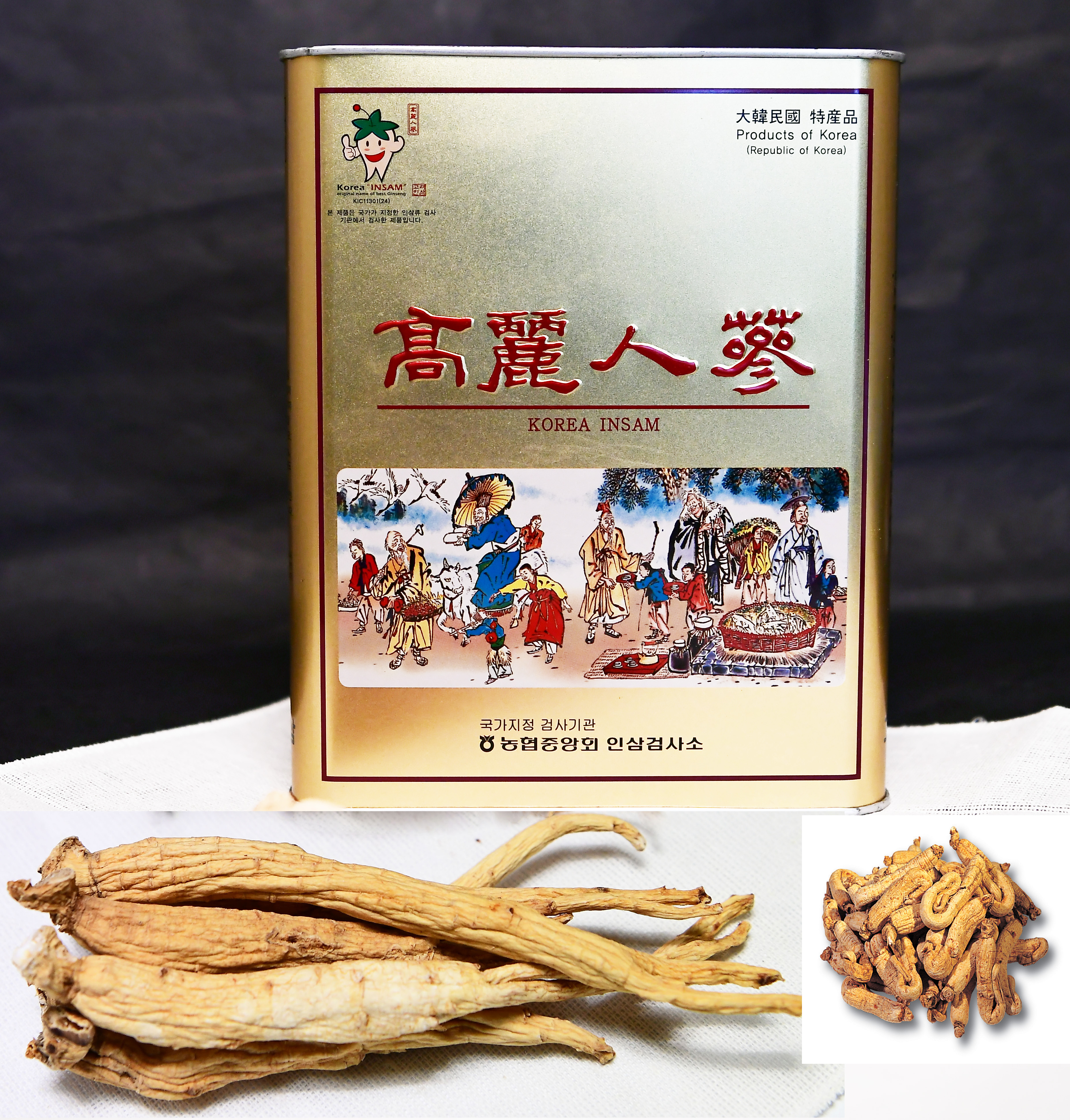 오쿠용 말린 건인삼 피부직삼 곡삼 300g