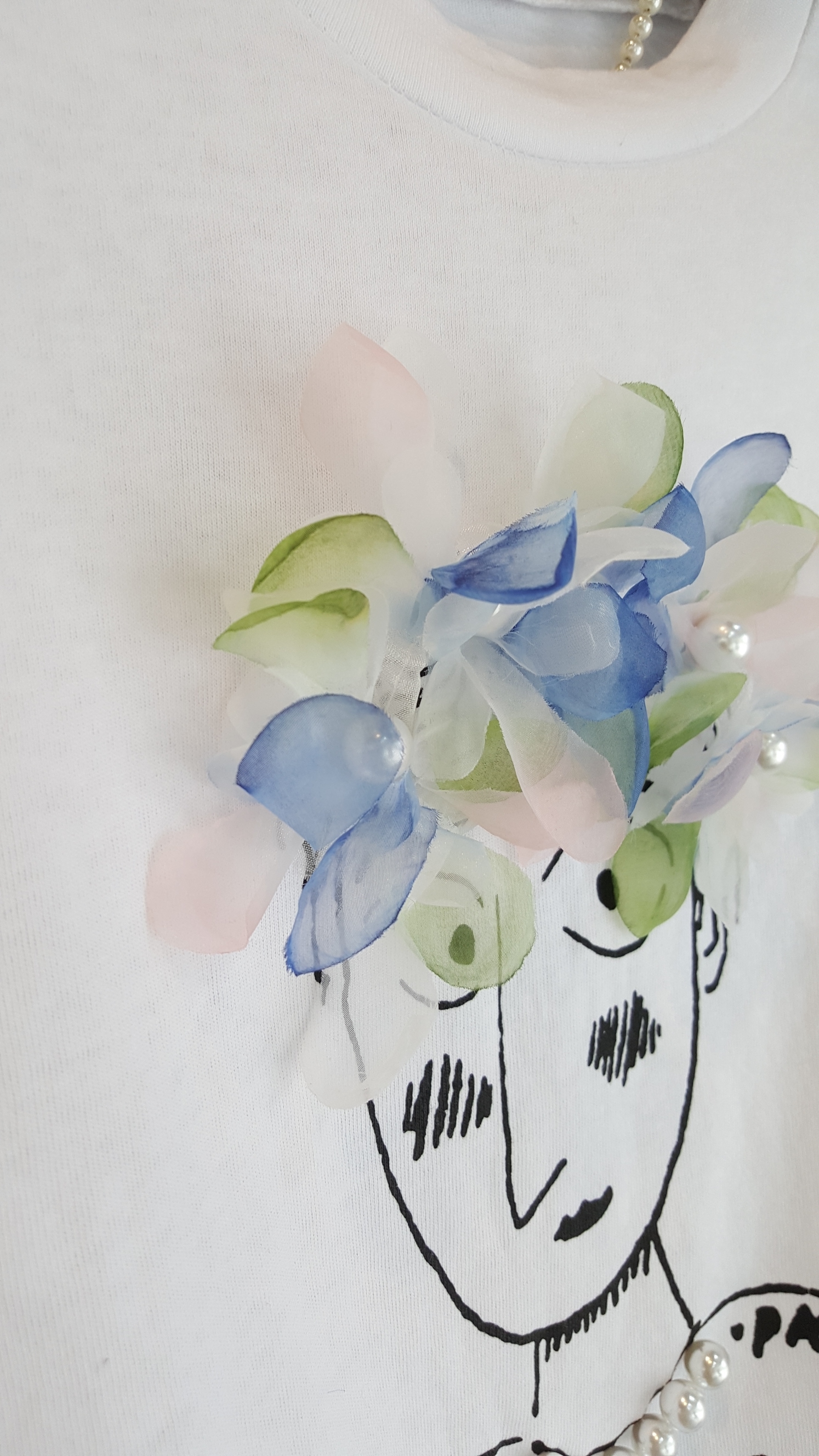 <b><p>Three-dimensional flower Pearl Short slves</p></b><b><p>立体花 真珠 半袖 Tシャツ 甘く甘く ユニーク 特別な日 外出 30代の女性 記念日</p></b><br /><br /><p align='center'>