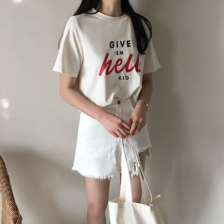 <b><p>Roulette Lring Short seves T-shi 2col Flame</p></b><b><p>ルーズフィット レタリング 半袖 Tシャツ 2col 捺染 印刷 英語 女性のラウンドティー</p></b><br /><br /><p align='center'>