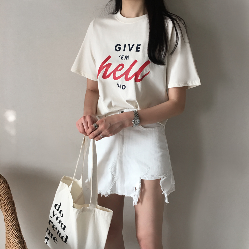 <b><p>Roulette Lring Short seves T-shi 2col Flame</p></b><b><p>ルーズフィット レタリング 半袖 Tシャツ 2col 捺染 印刷 英語 女性のラウンドティー</p></b><br /><br /><p align='center'>