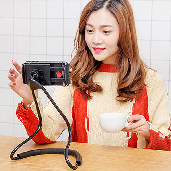 목걸이 목에 거는 핸드폰 거치대 자바라 스마트폰거치대 누워서 보는 거치대 목거치대 - 상세 이미지 2