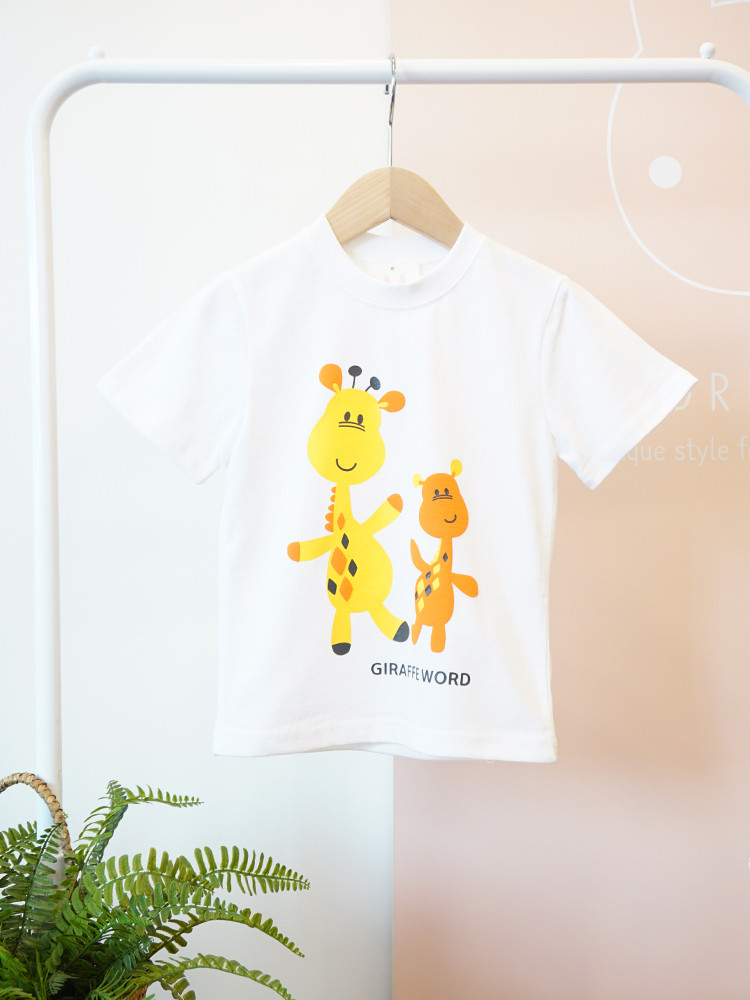 <b><p>giraffe Short sleeves T-sht col Nice touch</p></b><b><p>キリン 半袖 Tシャツ 3 色 肌触りの良い 姉妹ルックコーディネート 女の子 オルジプファッション</p></b><br /><br /><p align='center'>
