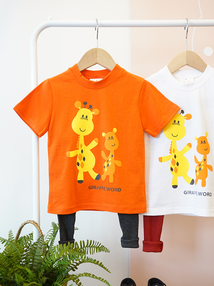 <b><p>giraffe Short sleeves T-sht col Nice touch</p></b><b><p>キリン 半袖 Tシャツ 3 色 肌触りの良い 姉妹ルックコーディネート 女の子 オルジプファッション</p></b><br /><br /><p align='center'>