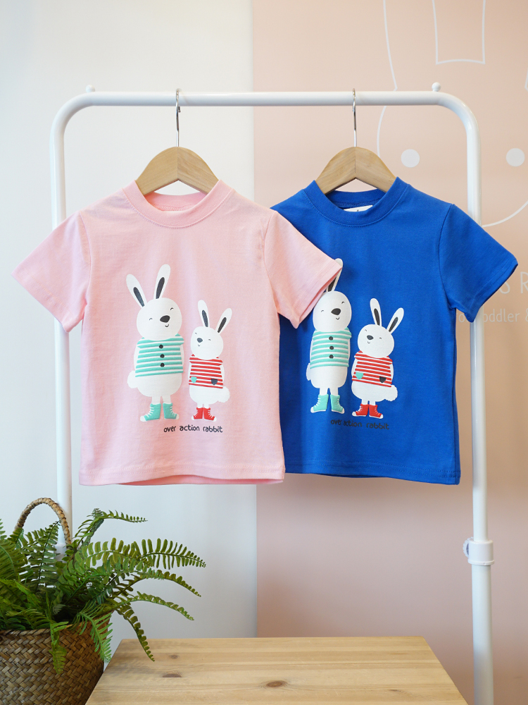 <b><p>rabbit Short sleeve 2 col Nice touch Sister</p></b><b><p>ウサギ 半袖Tシャツ 2 色 肌触りの良い 姉妹ルックコーディネート 女の子 オルジプファッション</p></b><br /><br /><p align='center'>