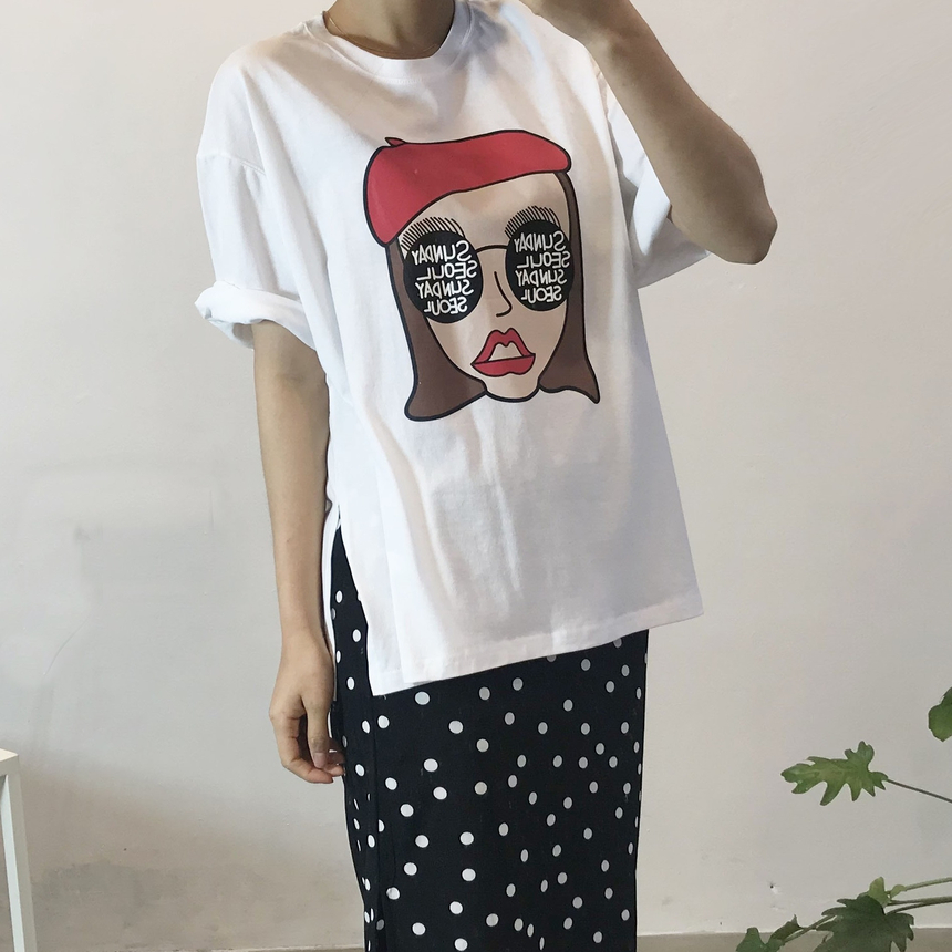 <b><p>touch cute face Printing Short sleeves T-shi</p></b><b><p>肌触り かわいい フェイス 印刷 半袖 Tシャツ ラウンド 珍しい コーディネート</p></b><br /><br /><p align='center'>