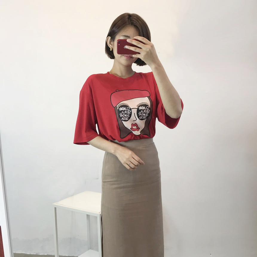 <b><p>touch cute face Printing Short sleeves T-shi</p></b><b><p>肌触り かわいい フェイス 印刷 半袖 Tシャツ ラウンド 珍しい コーディネート</p></b><br /><br /><p align='center'>