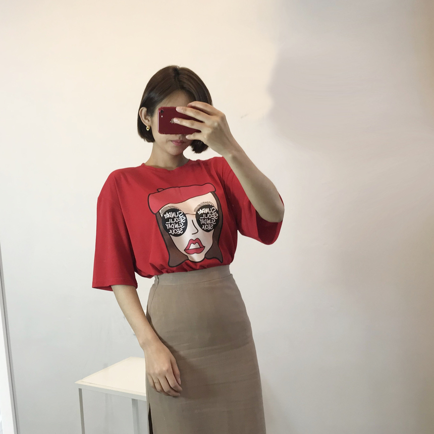 <b><p>touch cute face Printing Short sleeves T-shi</p></b><b><p>肌触り かわいい フェイス 印刷 半袖 Tシャツ ラウンド 珍しい コーディネート</p></b><br /><br /><p align='center'>