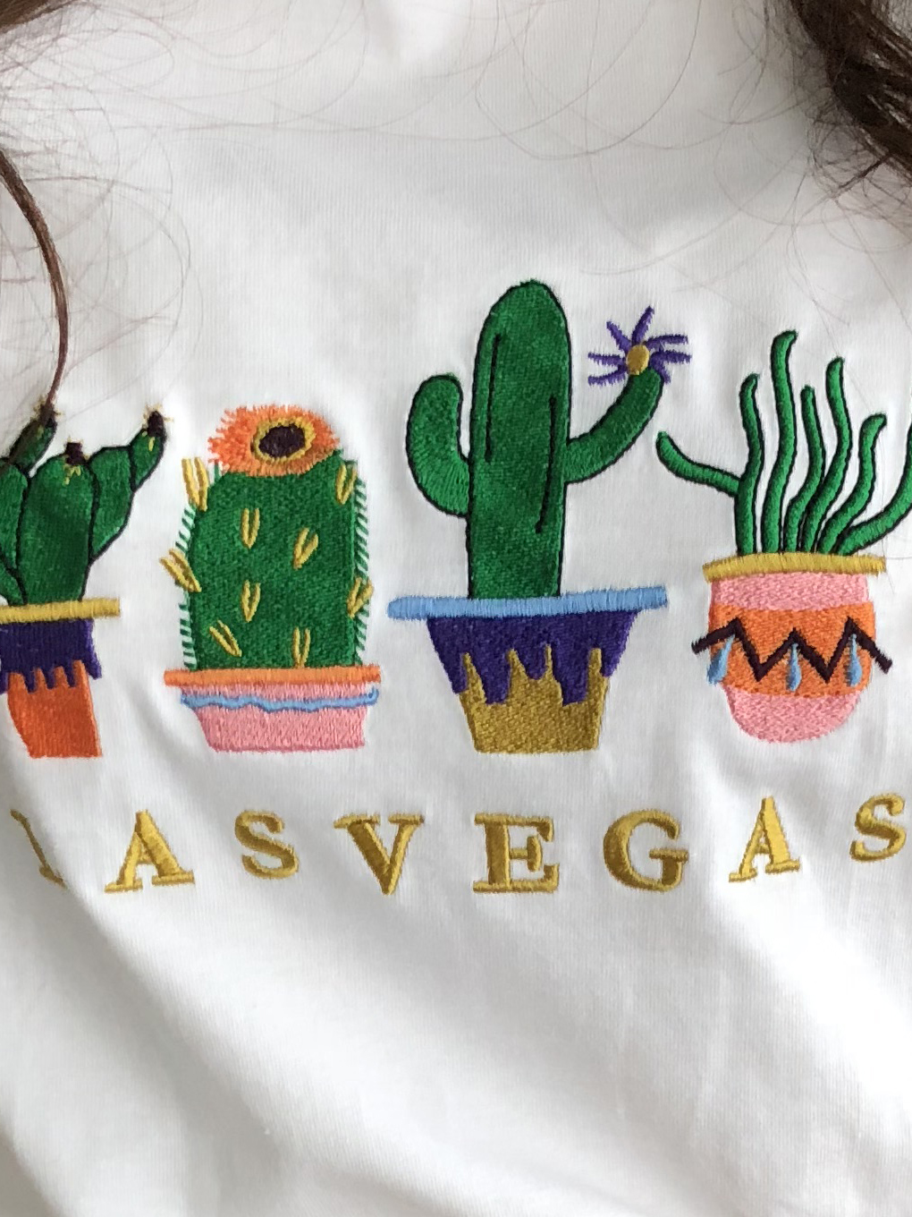 <b><p>summer cute Short sleeves T-shi Cactus Embroidy</p></b><b><p>夏 かわいい 半袖 Tシャツ サボテンティー 刺繍 キャラクター 女性 イラスト</p></b><br /><br /><p align='center'>