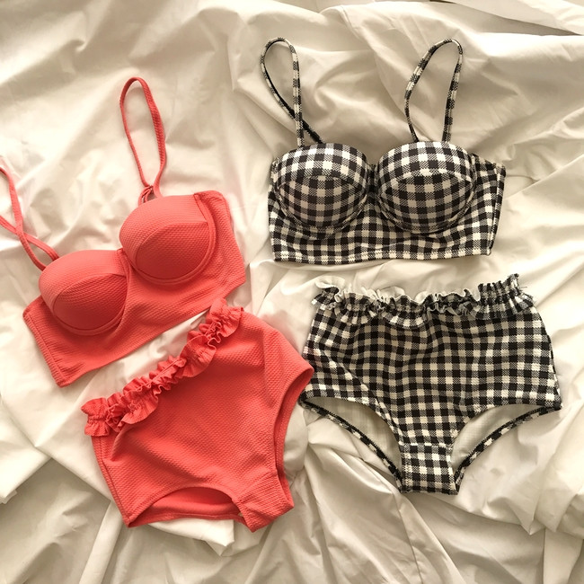 <b><p>check pink High waist biki fancy Marl Sexy</p></b><b><p>チェック ピンク ハイウエスト ビキニ 派手な マリンル セクシーモノ モダン 水着</p></b><br /><br /><p align='center'>