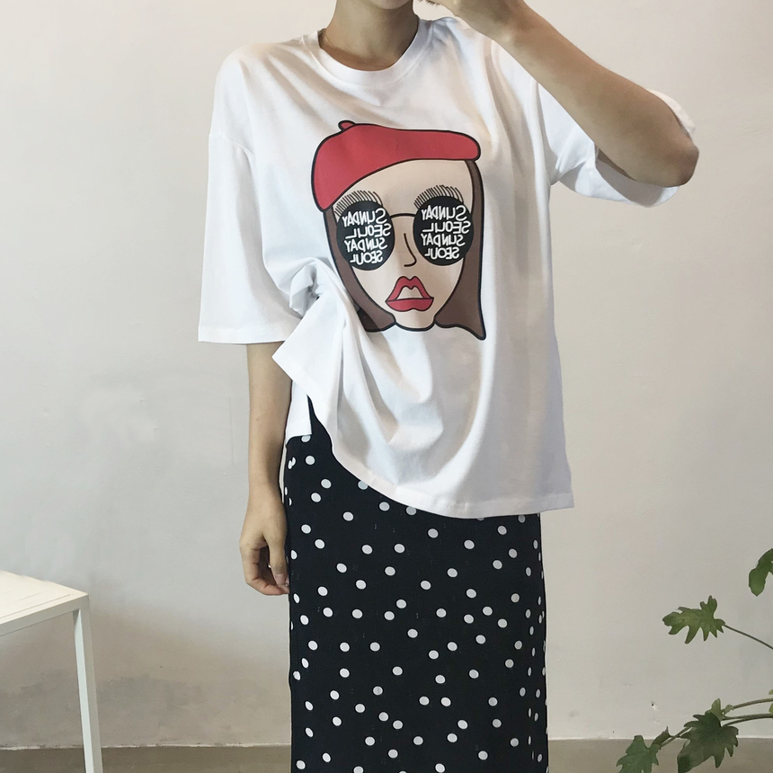 <b><p>touch cute face Printing Short sleeves T-shi</p></b><b><p>肌触り かわいい フェイス 印刷 半袖 Tシャツ ラウンド 珍しい コーディネート</p></b><br /><br /><p align='center'>