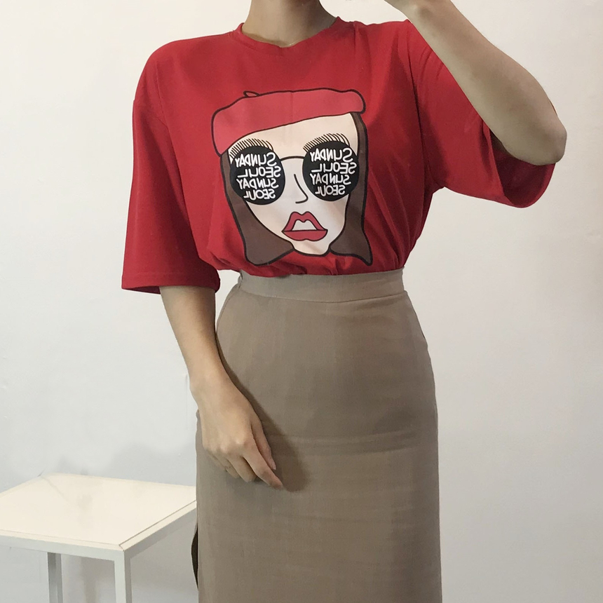 <b><p>touch cute face Printing Short sleeves T-shi</p></b><b><p>肌触り かわいい フェイス 印刷 半袖 Tシャツ ラウンド 珍しい コーディネート</p></b><br /><br /><p align='center'>