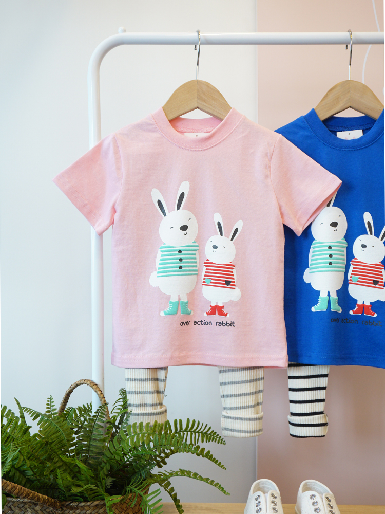 <b><p>rabbit Short sleeve 2 col Nice touch Sister</p></b><b><p>ウサギ 半袖Tシャツ 2 色 肌触りの良い 姉妹ルックコーディネート 女の子 オルジプファッション</p></b><br /><br /><p align='center'>