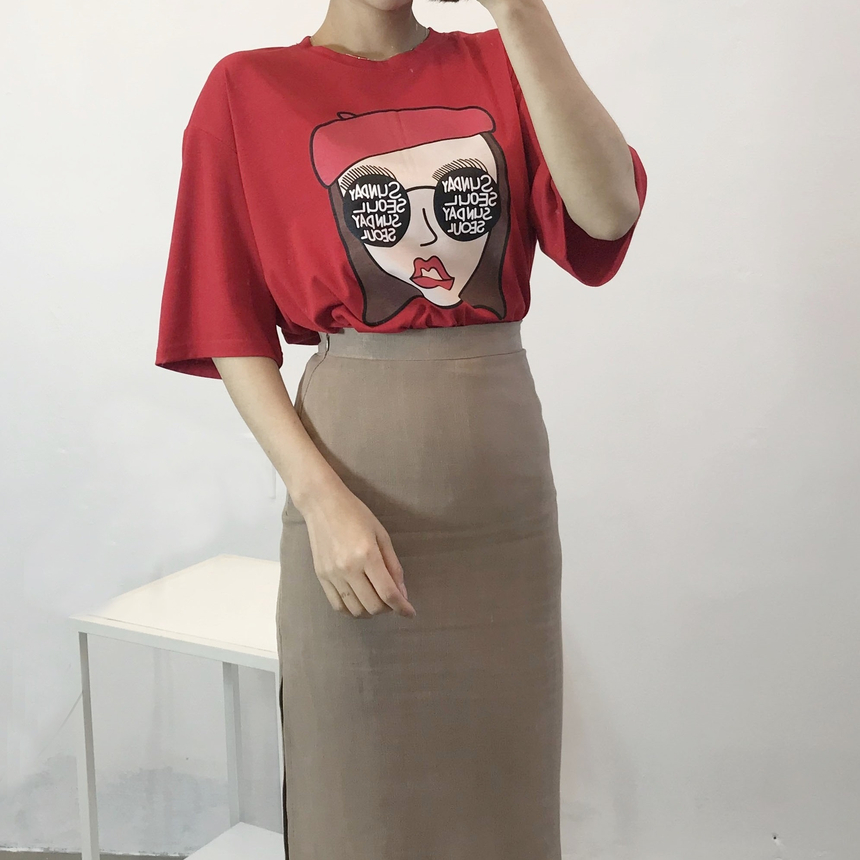 <b><p>touch cute face Printing Short sleeves T-shi</p></b><b><p>肌触り かわいい フェイス 印刷 半袖 Tシャツ ラウンド 珍しい コーディネート</p></b><br /><br /><p align='center'>