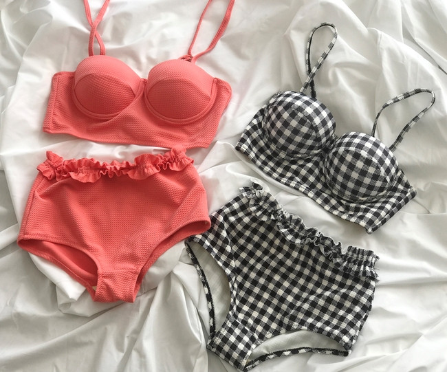 <b><p>check pink High waist biki fancy Marl Sexy</p></b><b><p>チェック ピンク ハイウエスト ビキニ 派手な マリンル セクシーモノ モダン 水着</p></b><br /><br /><p align='center'>