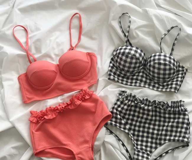 <b><p>check pink High waist biki fancy Marl Sexy</p></b><b><p>チェック ピンク ハイウエスト ビキニ 派手な マリンル セクシーモノ モダン 水着</p></b><br /><br /><p align='center'>