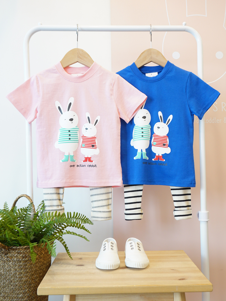 <b><p>rabbit Short sleeve 2 col Nice touch Sister</p></b><b><p>ウサギ 半袖Tシャツ 2 色 肌触りの良い 姉妹ルックコーディネート 女の子 オルジプファッション</p></b><br /><br /><p align='center'>