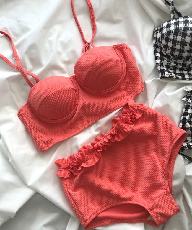 <b><p>check pink High waist biki fancy Marl Sexy</p></b><b><p>チェック ピンク ハイウエスト ビキニ 派手な マリンル セクシーモノ モダン 水着</p></b><br /><br /><p align='center'>