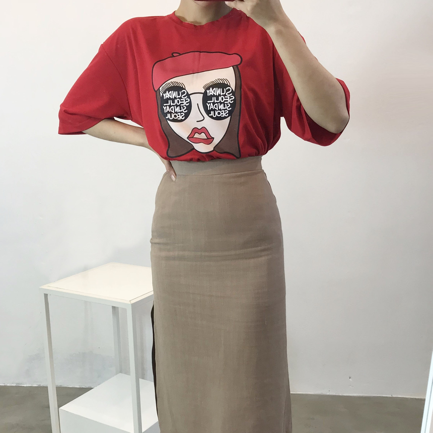 <b><p>touch cute face Printing Short sleeves T-shi</p></b><b><p>肌触り かわいい フェイス 印刷 半袖 Tシャツ ラウンド 珍しい コーディネート</p></b><br /><br /><p align='center'>