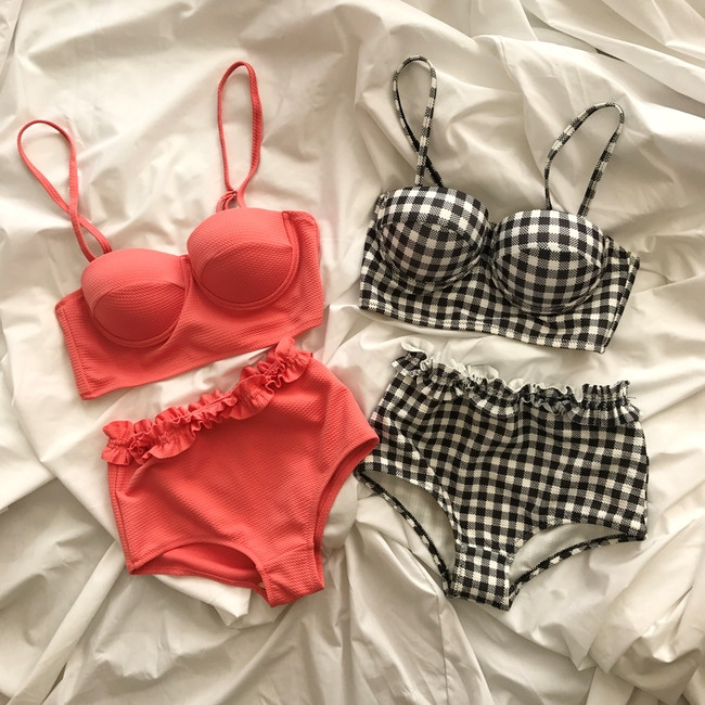 <b><p>check pink High waist biki fancy Marl Sexy</p></b><b><p>チェック ピンク ハイウエスト ビキニ 派手な マリンル セクシーモノ モダン 水着</p></b><br /><br /><p align='center'>