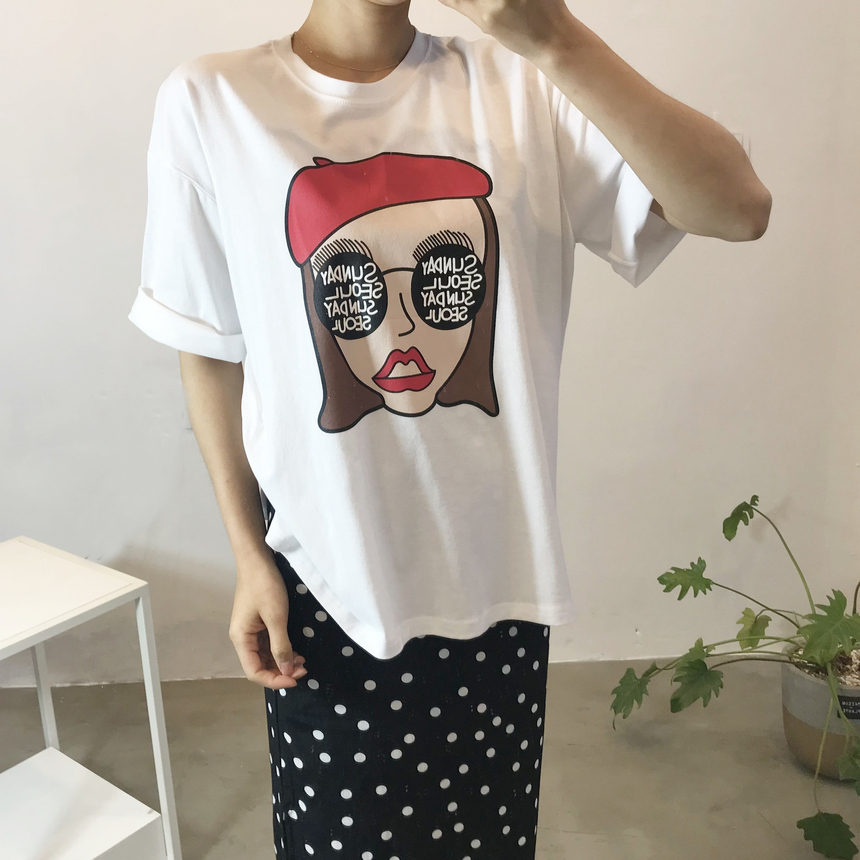 <b><p>touch cute face Printing Short sleeves T-shi</p></b><b><p>肌触り かわいい フェイス 印刷 半袖 Tシャツ ラウンド 珍しい コーディネート</p></b><br /><br /><p align='center'>