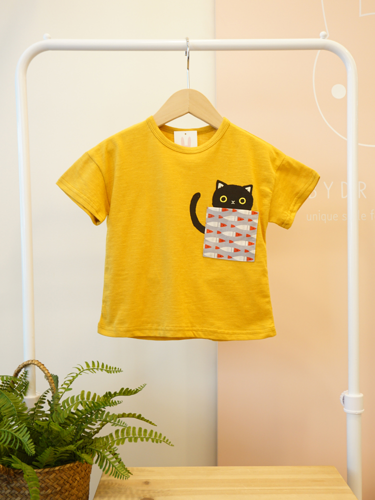 <b><p>pocket cat Short sleeve Codined T-shis Cutie</p></b><b><p>ポケット 猫 半袖Tシャツ コーディネイトしやすい キューティースタイル 毎日着たい</p></b><br /><br /><p align='center'>