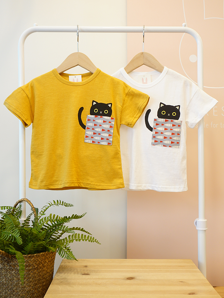 <b><p>pocket cat Short sleeve Codined T-shis Cutie</p></b><b><p>ポケット 猫 半袖Tシャツ コーディネイトしやすい キューティースタイル 毎日着たい</p></b><br /><br /><p align='center'>