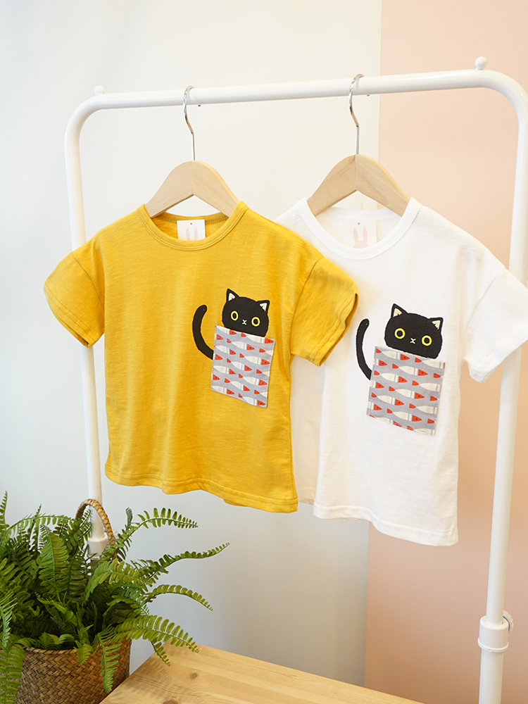 <b><p>pocket cat Short sleeve Codined T-shis Cutie</p></b><b><p>ポケット 猫 半袖Tシャツ コーディネイトしやすい キューティースタイル 毎日着たい</p></b><br /><br /><p align='center'>