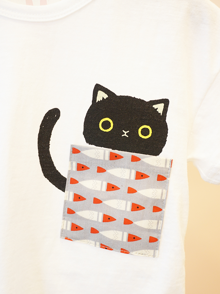 <b><p>pocket cat Short sleeve Codined T-shis Cutie</p></b><b><p>ポケット 猫 半袖Tシャツ コーディネイトしやすい キューティースタイル 毎日着たい</p></b><br /><br /><p align='center'>