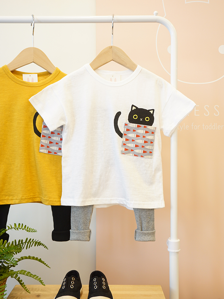 <b><p>pocket cat Short sleeve Codined T-shis Cutie</p></b><b><p>ポケット 猫 半袖Tシャツ コーディネイトしやすい キューティースタイル 毎日着たい</p></b><br /><br /><p align='center'>