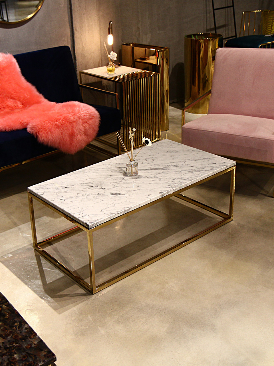이태리 천연 대리석 인테리어 거실 소파 테이블 CT03 / 비앙코카라라 CL163