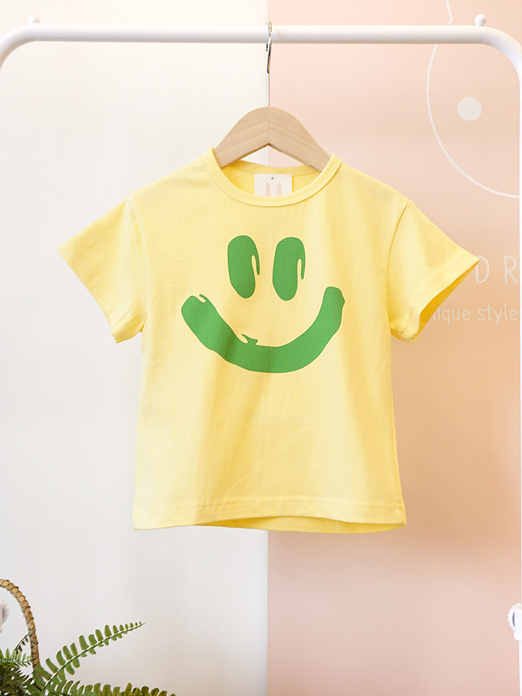 <b><p>smile T-shirt color Chdren's Day Look</p></b><b><p>スマイル Tシャツ 3 色 児童デイリールック 登院 イジルク ボムオト ストライプティー</p></b><br /><br /><p align='center'>