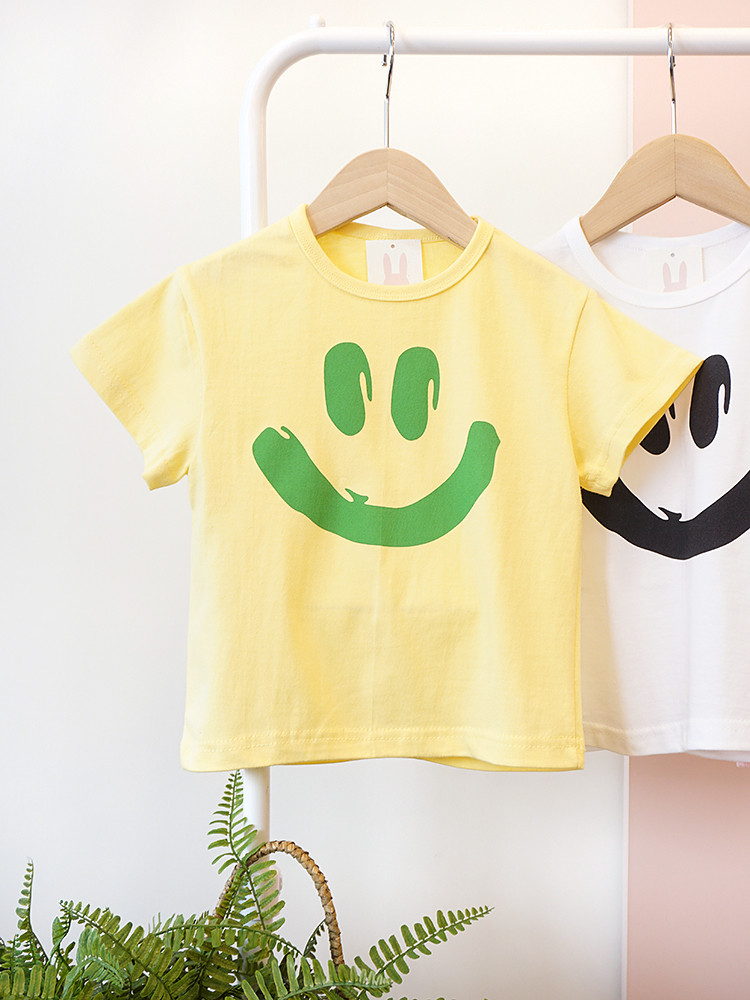 <b><p>smile T-shirt color Chdren's Day Look</p></b><b><p>スマイル Tシャツ 3 色 児童デイリールック 登院 イジルク ボムオト ストライプティー</p></b><br /><br /><p align='center'>