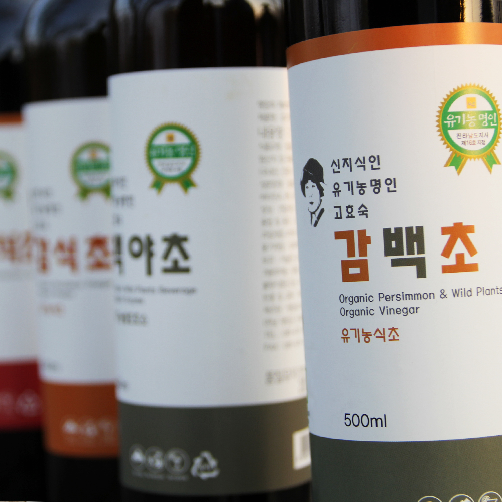영암 유기농 명인 고효숙 유기가공 자연 발효 식초 감백초 500ml - 메인 이미지