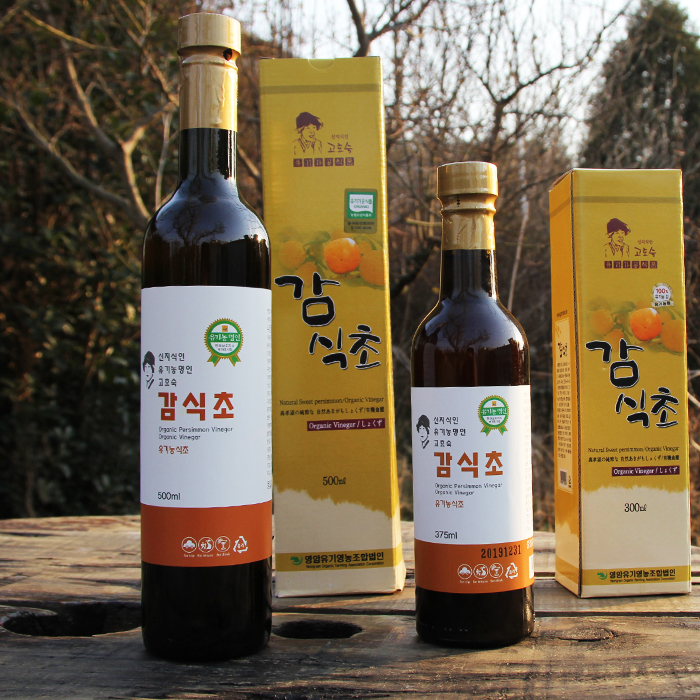 영암 유기농 명인 고효숙 유기가공 자연 발효 식초 감식초 500ml 375ml - 메인 이미지