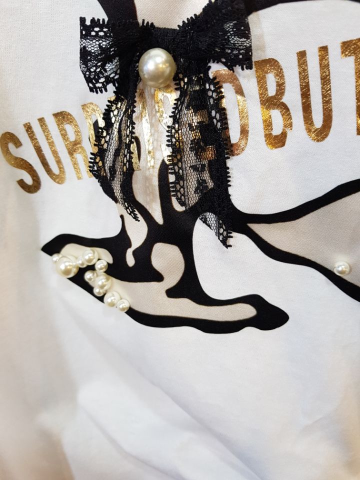 <b><p>Nuppy Pearl ribbon T-shirt</p></b><b><p>ヌピ 真珠 リボン Tシャツ</p></b><br /><br /><p align='center'>