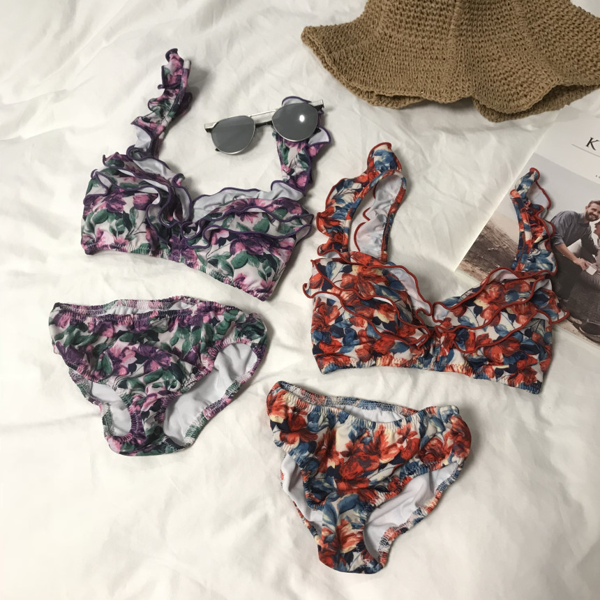 <b><p>Pansy Flower Frill bikini swimsuit 2cor pattn</p></b><b><p>パンジーフラワー フリル ビキニ 水着 2色 パターン 2pcs女性服 セット モノ</p></b><br /><br /><p align='center'>
